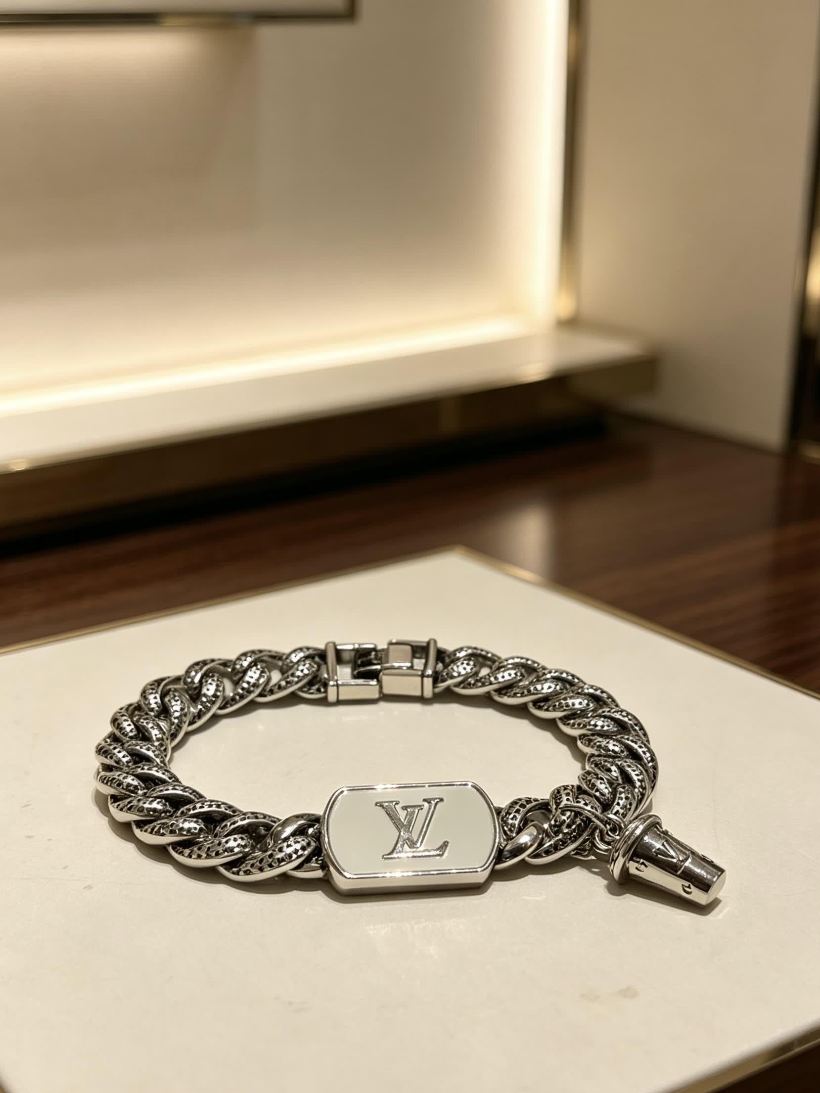Louis Vuitton Silver Tone Bracelet